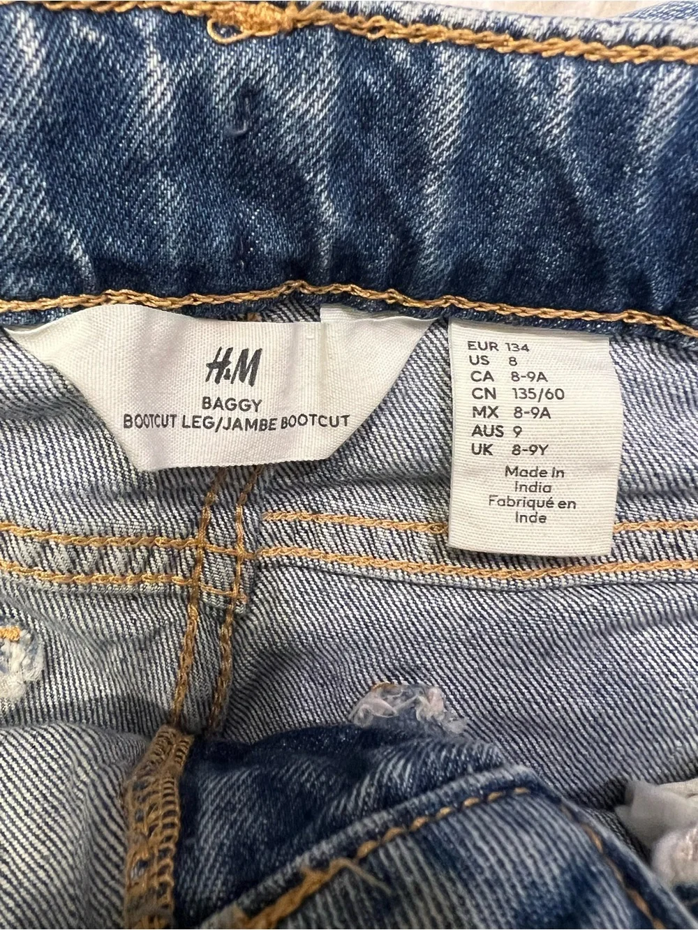 H&M Light Blue Kids Baggy Bootcut Jeans